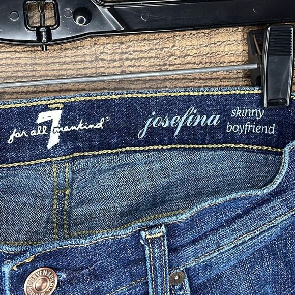 7 For All Mankind Dark Blue Skinny Jeans - Picture 3 of 10